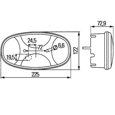 Bild von Schlussleuchte Hella «Cargoluna» mit Kabeleinführung