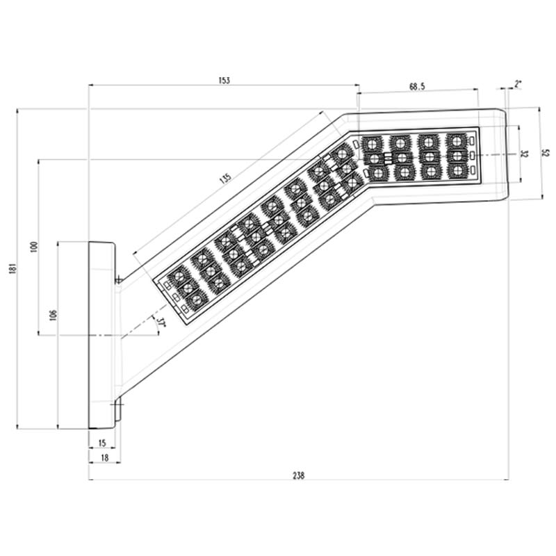 LED Multifunktions Umriss- und Heckleuchte 12 - 24 V