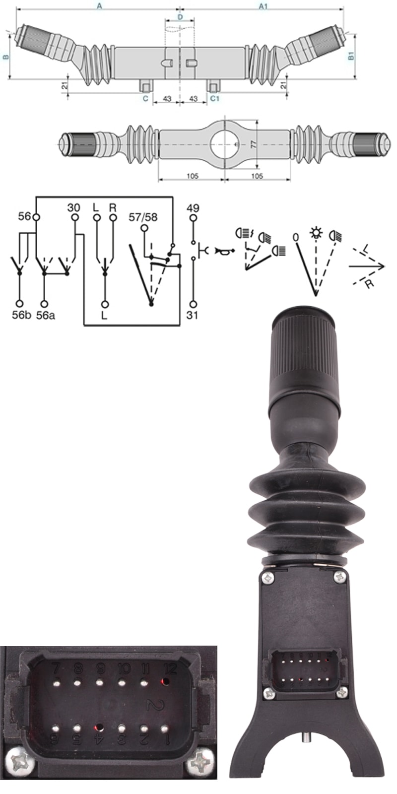 Bild von Blink-/Lichtschalter Ø 45mm
