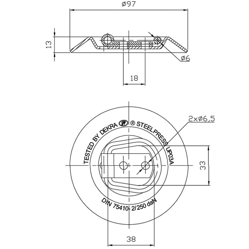 Zurrmulde Aufbau Tellerform