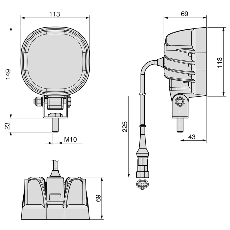 Bild von LED-Arbeitsscheinwerfer Cobo 9-32 V
