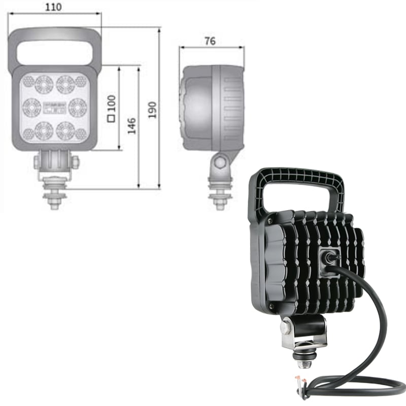 Bild von LED-Arbeitsscheinwerfer Wesem 12-24 V