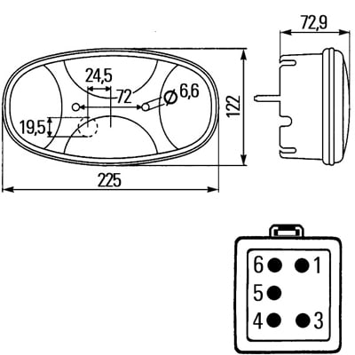 Bild von Schlussleuchte Hella «Cargoluna» mit Zentralstecker Deutsch