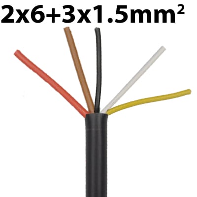 Bild von Kabel 5-adrig x 2 x 6.0 + 3 x 1.5mm²