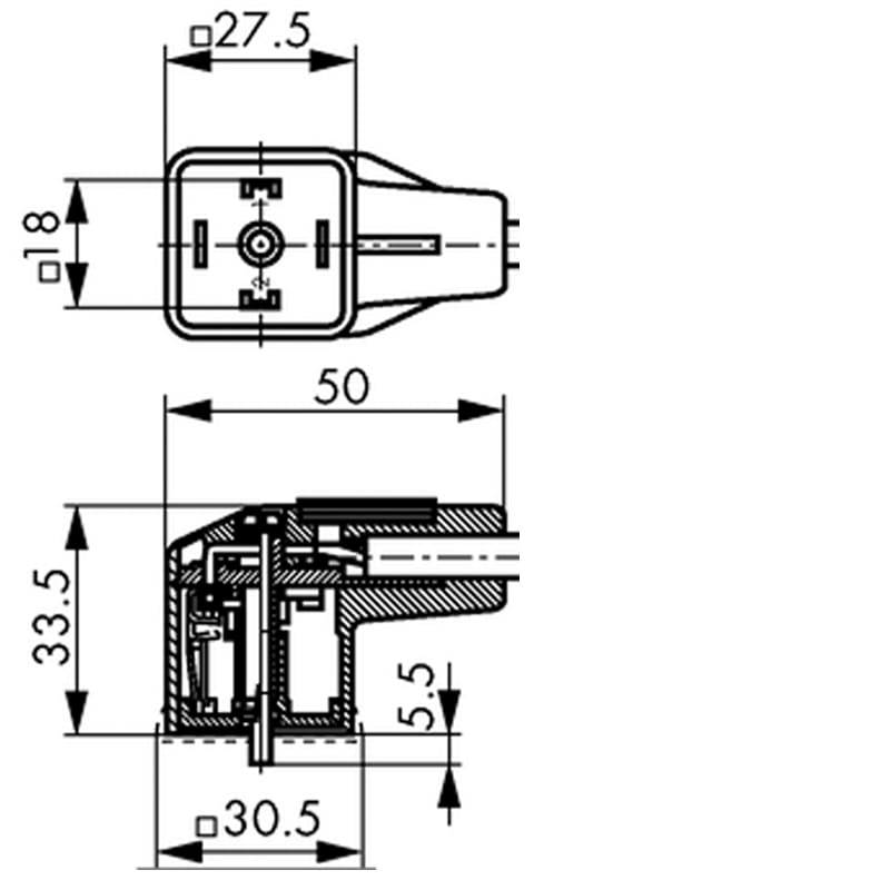 Bild von Magnetventilkabel Hirschmann Typ A mit LED