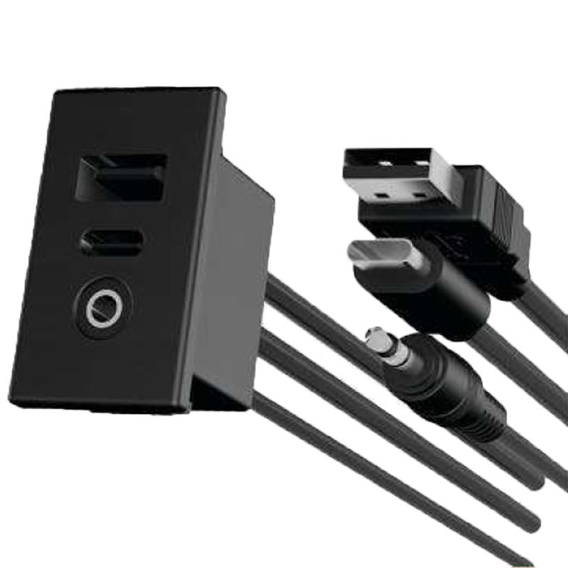 Bild von Einbaudose 36.8 x 19 mm, USB A / C / AUX-Buchse 12-24 V