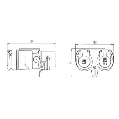 Bild von Adapter von Dose 15 auf Stecker EURO N+S