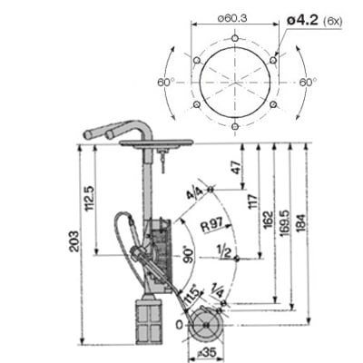 Bild von Tankgeber Cobo 203 mm