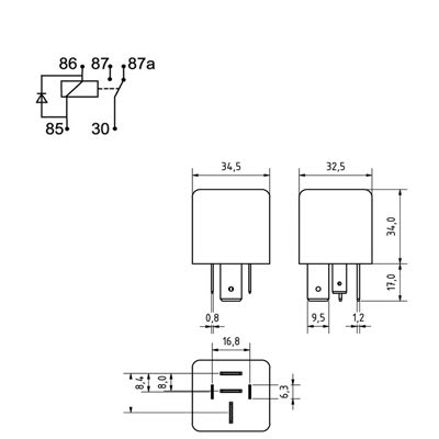 Bild von Leistungsrelais 12 V / 80-100 A Wechsler