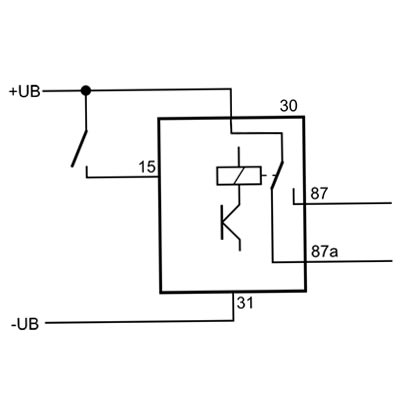 Bild von Schrittrelais positiv gesteuert 12-24 V 20/30 A