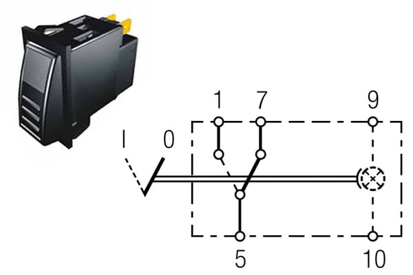 Bild von Kippschalter 44 x 22 mm rast. Ein-Ein