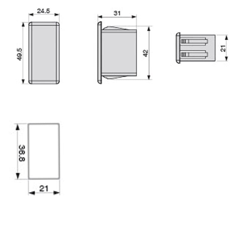 Bild von Cobo Blende schwarz 36.8x21mm