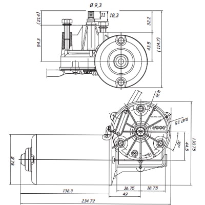 Bild von DOGA Getriebemotor 24V Rundläufer mit Intervallschaltung 32/50 U/min
