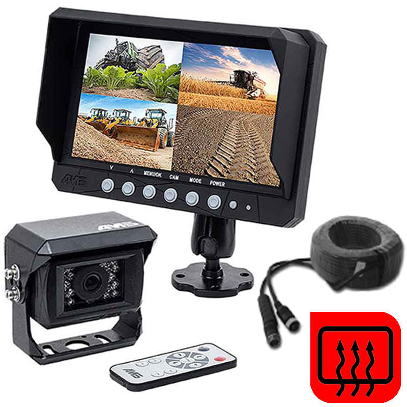 Bild von Rückfahrkamera-Set 12 - 24 V mit 4 Bildern VGA 7'' Split-Monitor