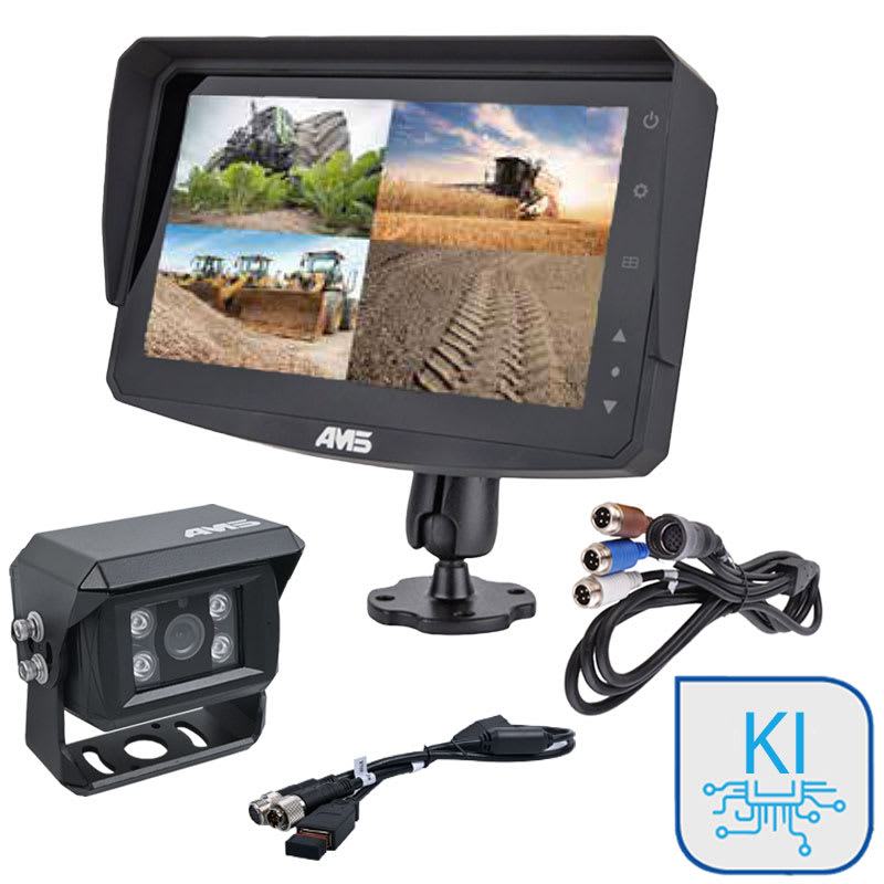 Bild von Rückfahrkamera-Set 12 - 24 V mit Hinderniserkennung FHD 7'' Split-Monitor