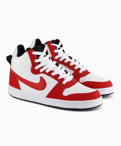 Nike High-Top Sneakers – White & Red