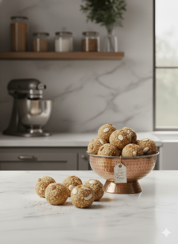 Organic Desi Pinni with Pure Desi Ghee | Handmade Energy Laddoos with Dry Fruits & Makhana view 2