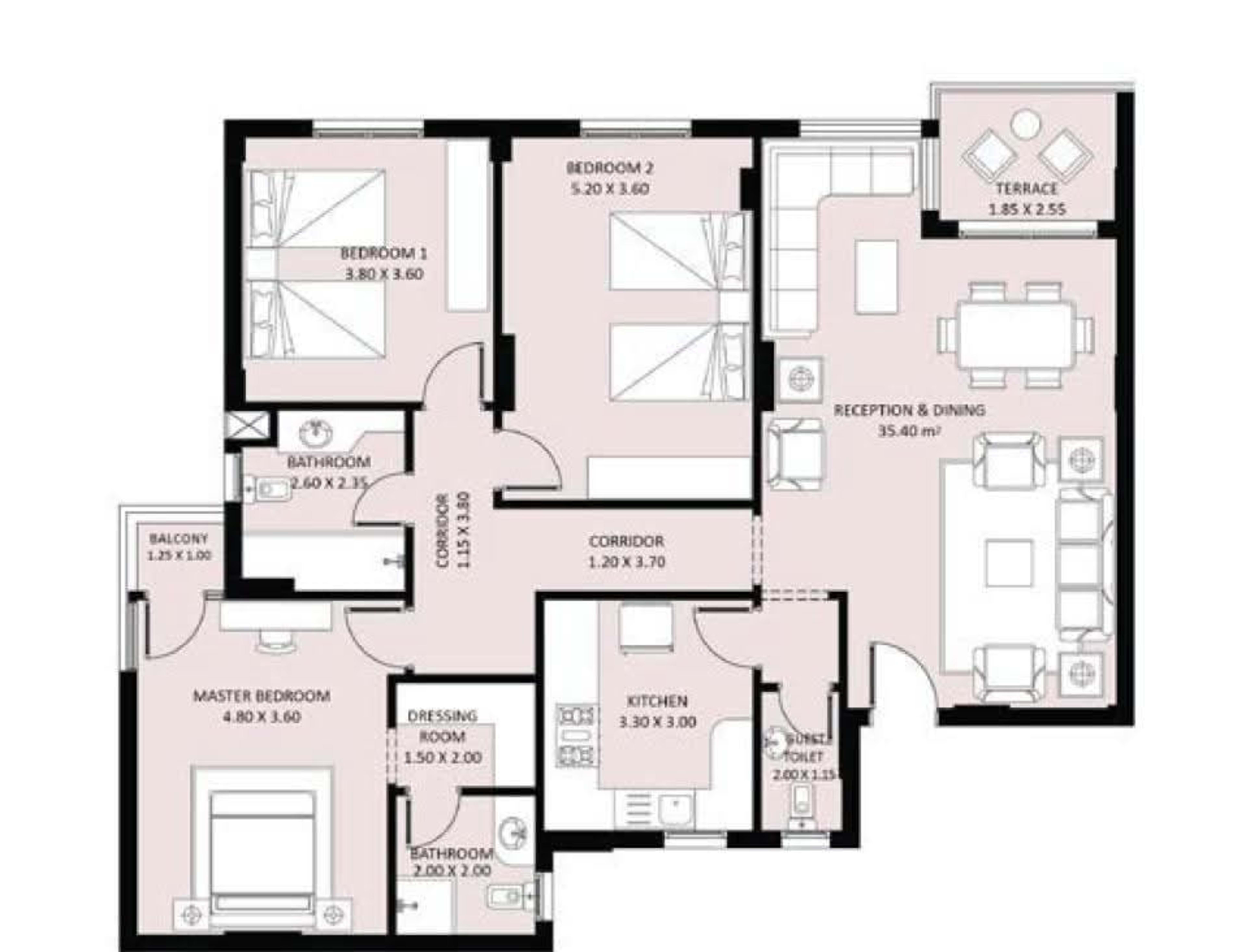 sqm165 Apartment for Rent in JAYD Compound, New Cairo 2