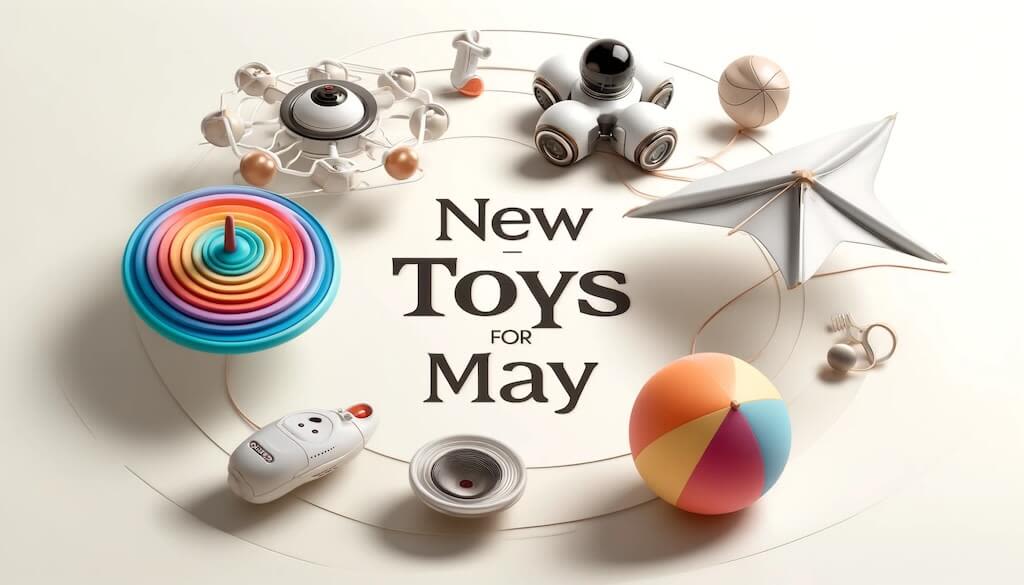 New children's games and toys for May 2024 displayed around a calendar