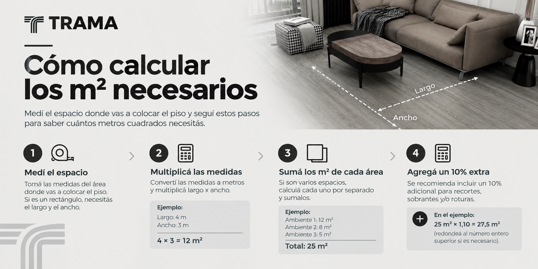 Cómo calcular la cantidad de metros cuadrados para tu ambiente
