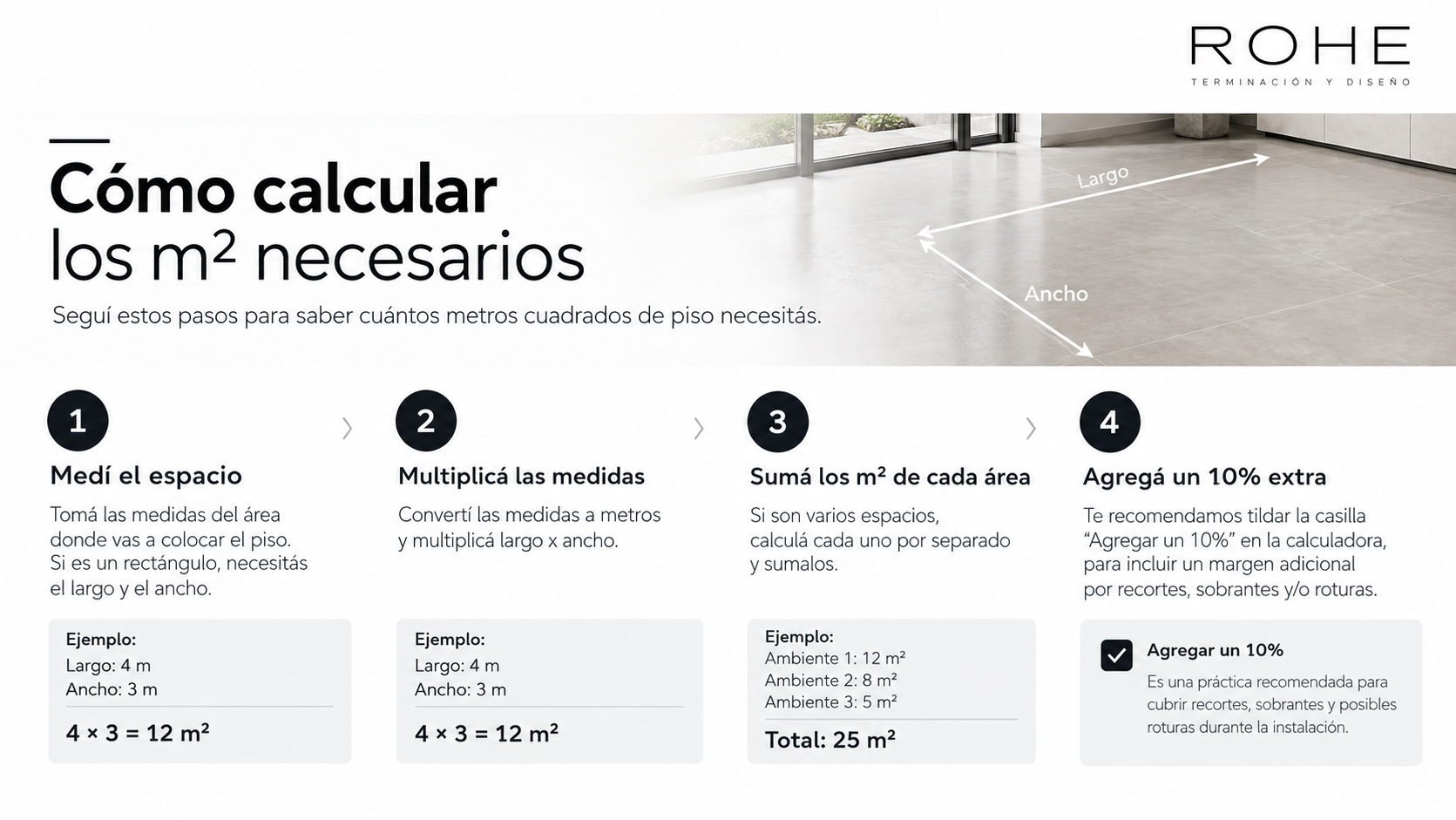 Cómo calcular la cantidad de metros cuadrados para tu ambiente