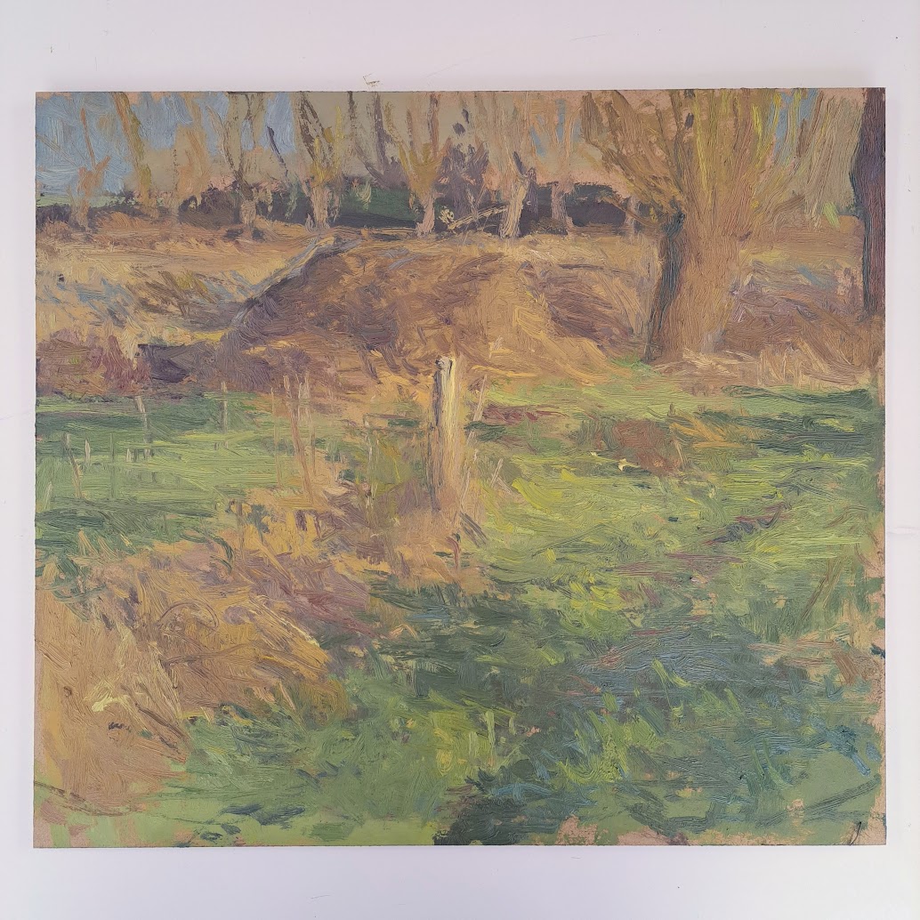 Golden light over the grassheap