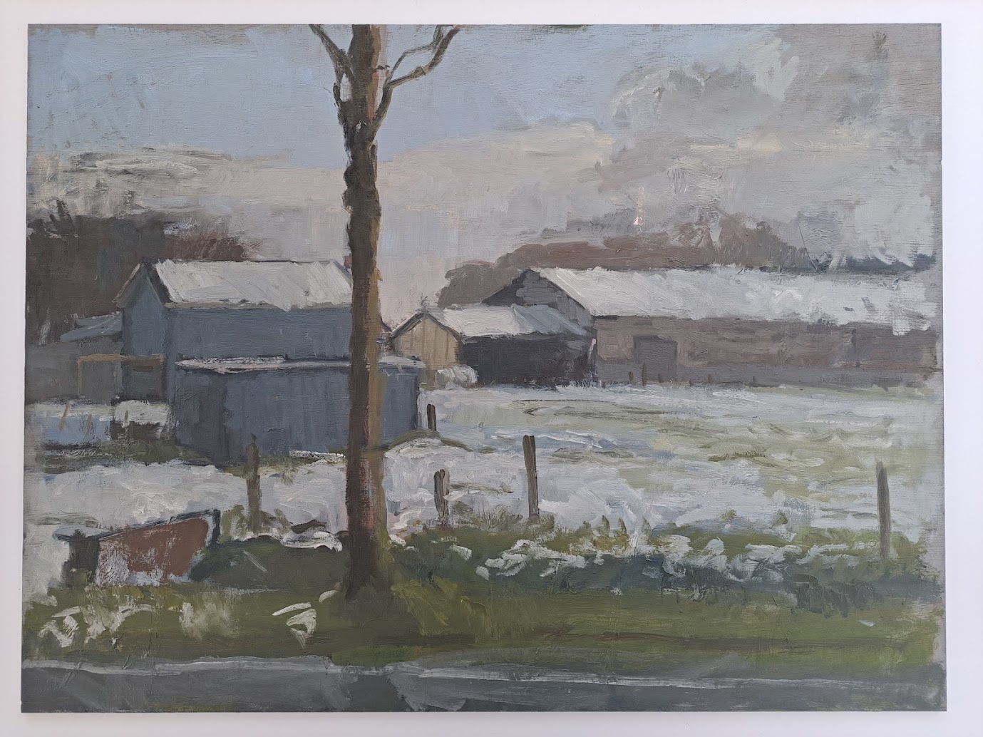 Snow past the DendermondseSteenweg