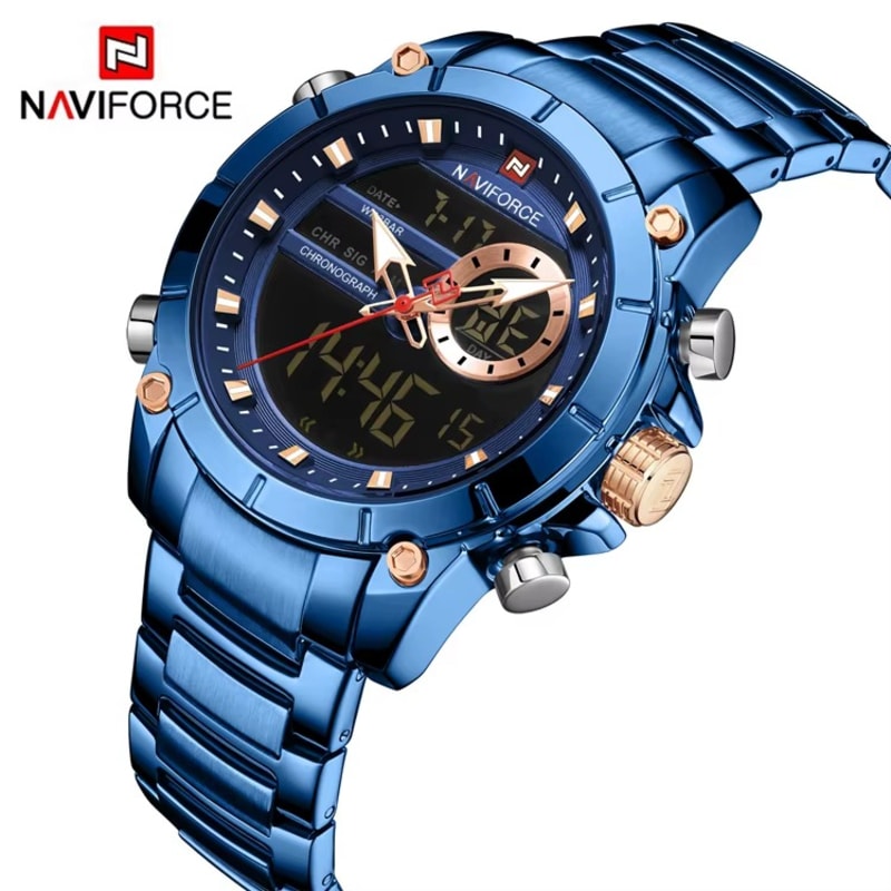 NAVIFORCE NF9163 Dual Time Stainless Steel Men's Watch Men's Watches in Kenya