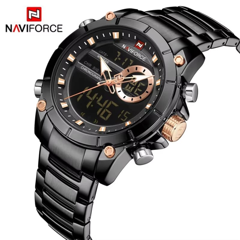 NAVIFORCE NF9163 Dual Time Stainless Steel Men's Watch Men's Watches in Kenya