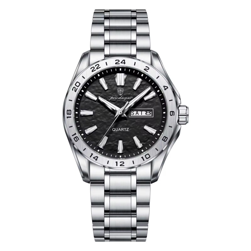 POEDAGAR 683 Day Date Stainless Steel Gents Watch Men's Watches in Kenya