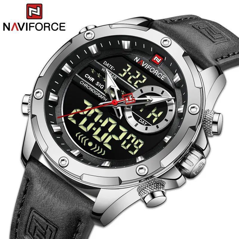 NAVIFORCE NF9208 Dual Time Leather Strap Gents Watch Men's Watches in Kenya