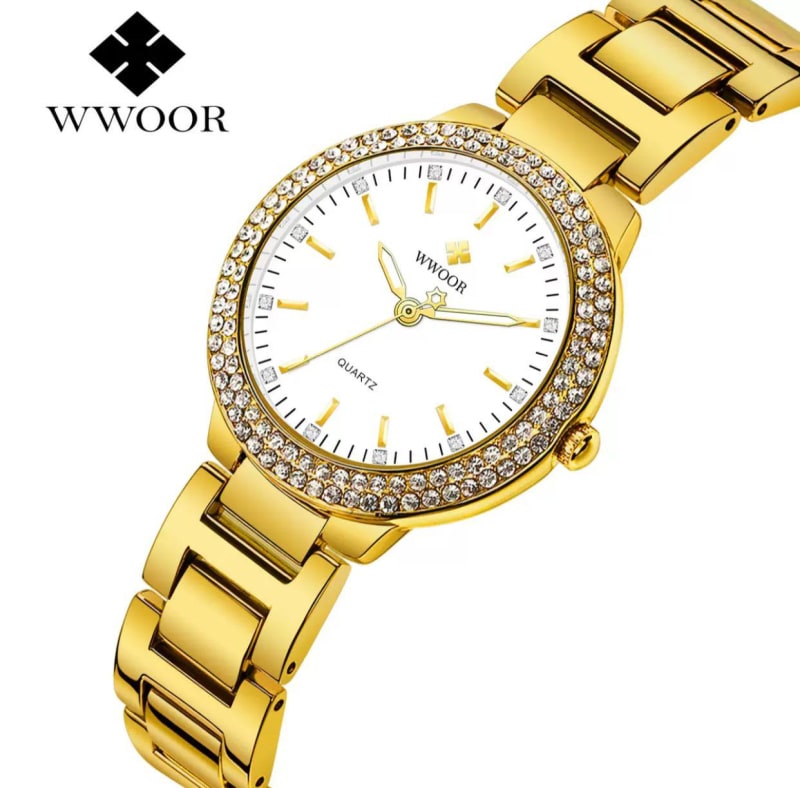 WWOOR Stainless Steel 30 ATM Waterproof Ladies Watch