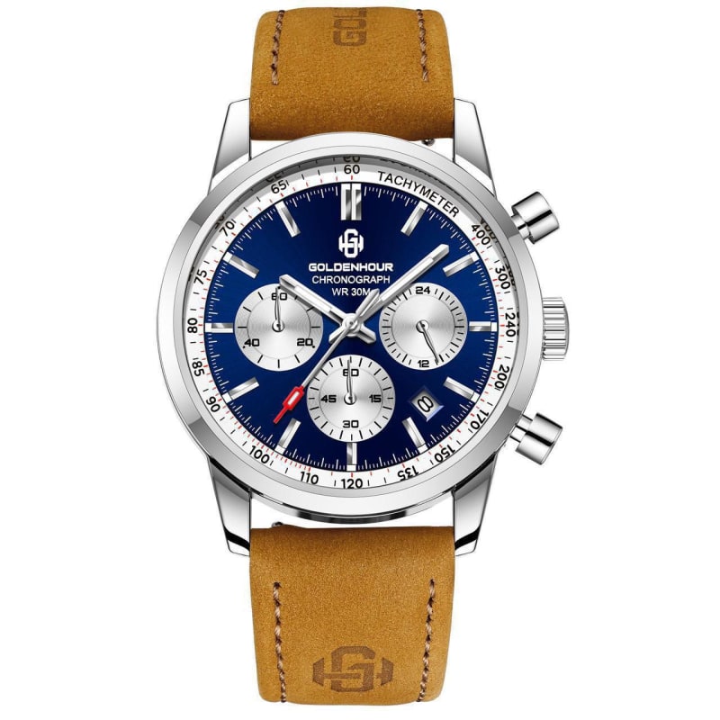 GOLDEN HOUR Chronograph Leather Strap Men's Watch Men's Watches in Kenya