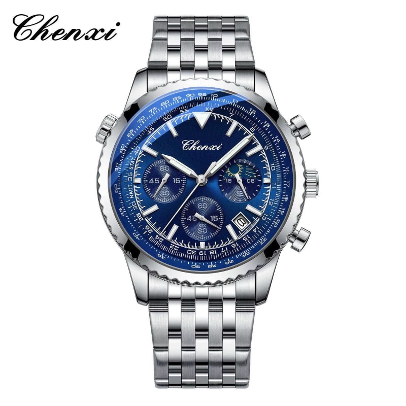 CHENXI 928 Chronograph Premium Quartz Movement Stainless Steel Mens Watch