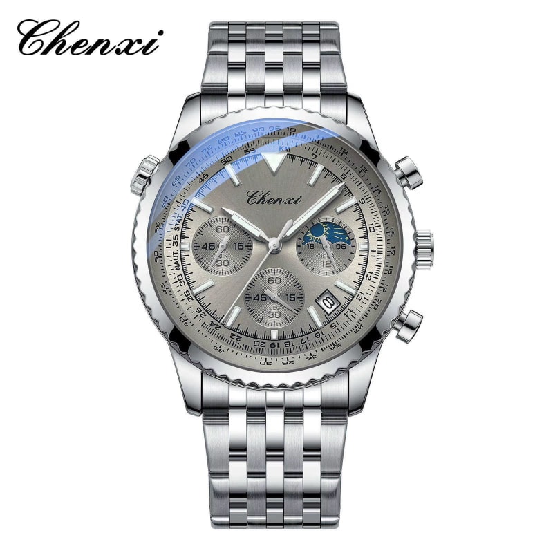 CHENXI 928 Chronograph Quartz Stainless Steel Mens Watch
