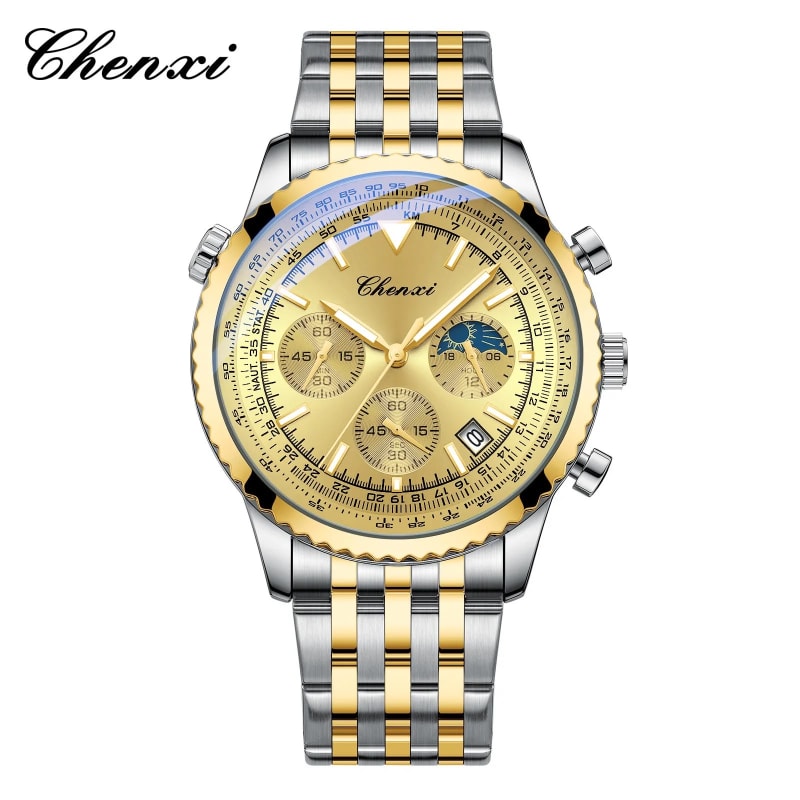 CHENXI 928 Chronograph Precision Core Active Chronograph Alloy Mens Watch