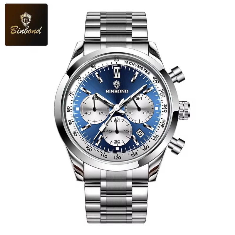 Binbond 380 Quartz Movement Chronograph Stainless Steel Mens Watch Men's Watches in Kenya