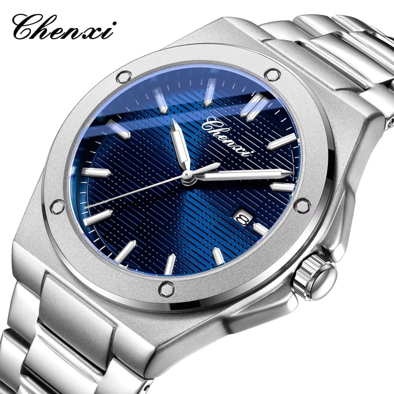 CHENXI 8261 Precision Quartz Classic Round Dial Stainless Steel Mens Watch - S.Blue Men's Watches in Kenya