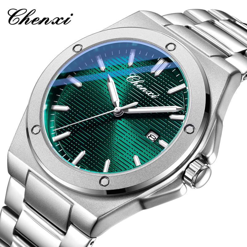 CHENXI 8261 Precision Quartz Classic Round Dial Stainless Steel Mens Watch - S.Blue