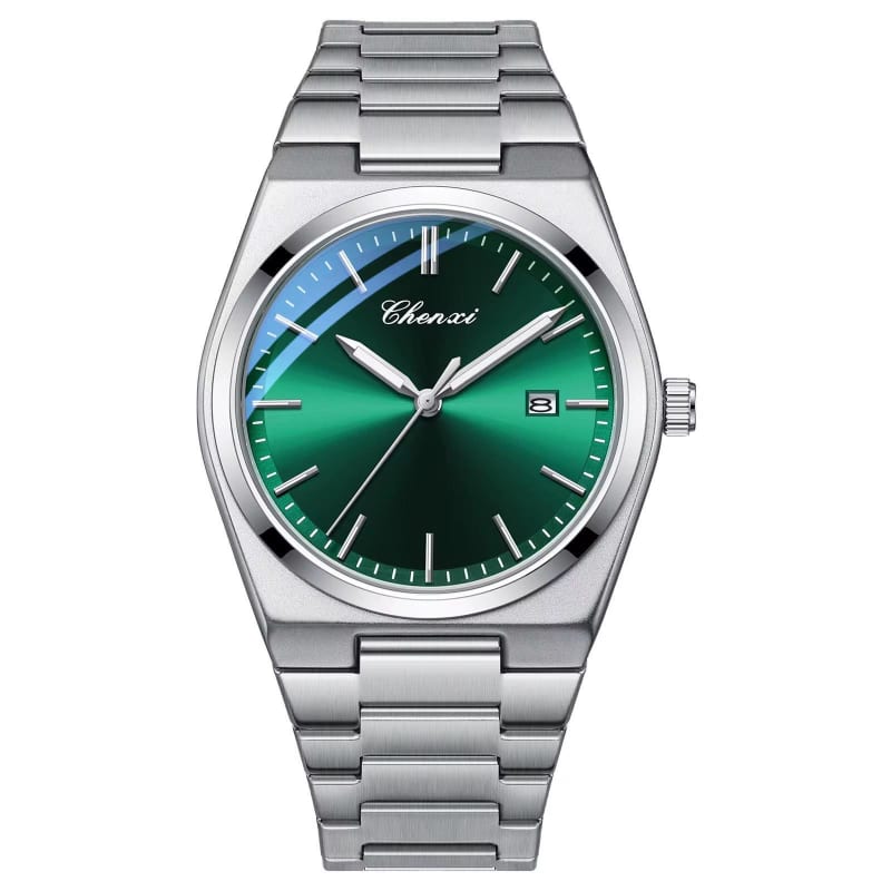 CHENXI 683 Luxury Analog Dial Quartz Stainless Steel Mens Watch - Silver Green