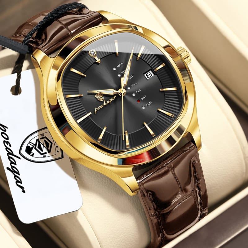 POEDAGAR 623 Genuine Leather Battery Powered Water Resistant Mens Watch Men's Watches in Kenya