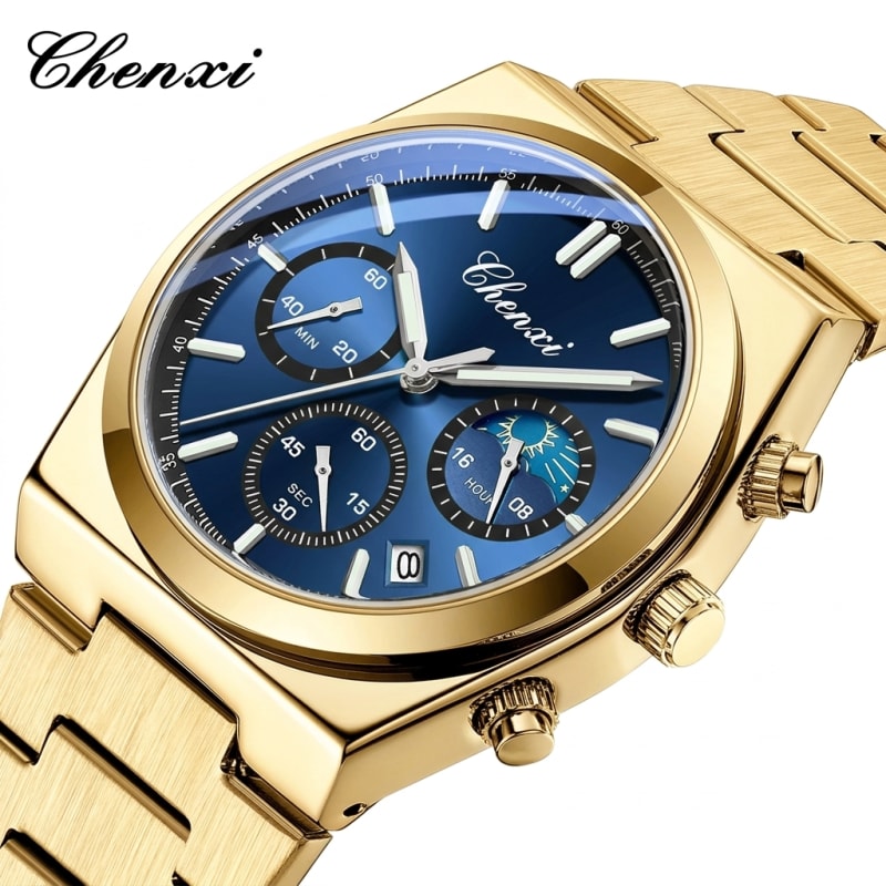 CHENXI 983 Luxury Analog Dial Water Resistant Stainless Steel Mens Watch