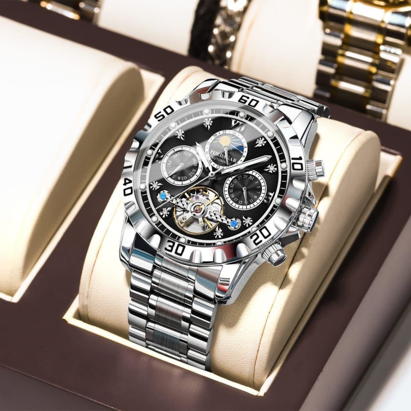 POEDAGAR 1423 Automatic Chronograph Stainless Steel Mens Watch in Kenya