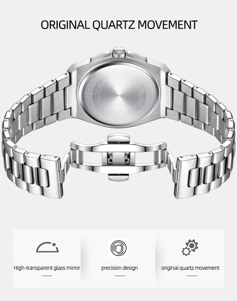 CHENXI 8261 Premium Quartz Classic Round Dial Stainless Steel Mens Watch - S.Black Men's Watches in Kenya