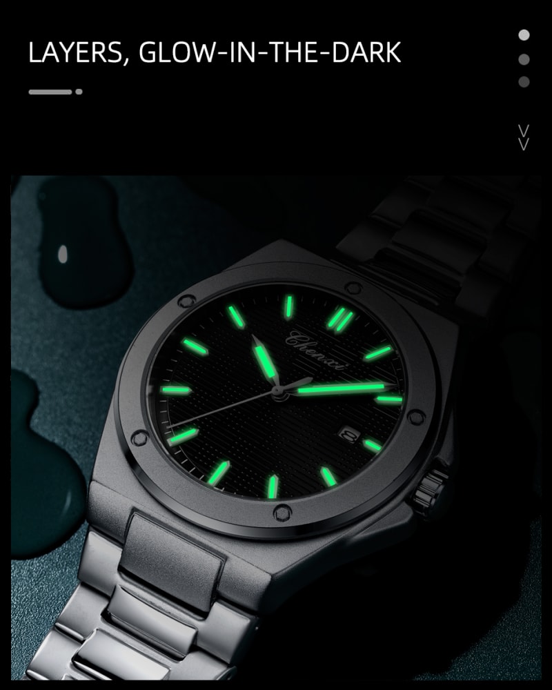 CHENXI 8261 Premium Quartz Classic Round Dial Stainless Steel Mens Watch - S.Black Men's Watches in Kenya