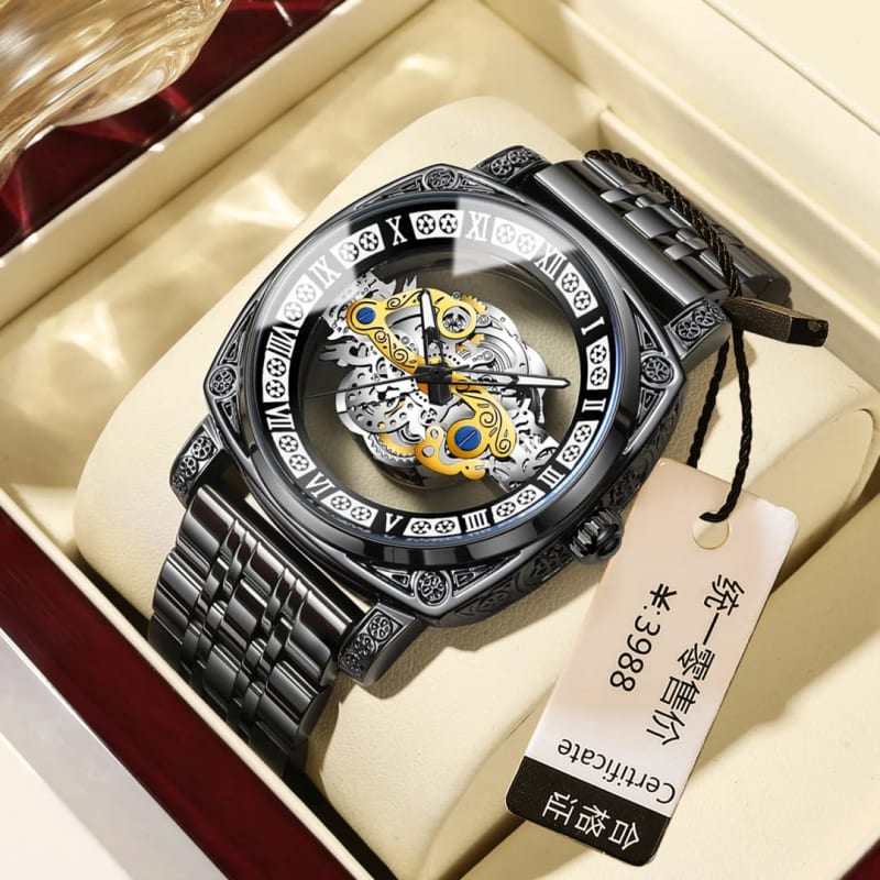 GENTS SKELETON DIAL Battery Powered Water Resistant Stainless Steel Mens Watch Men's Watches in Kenya