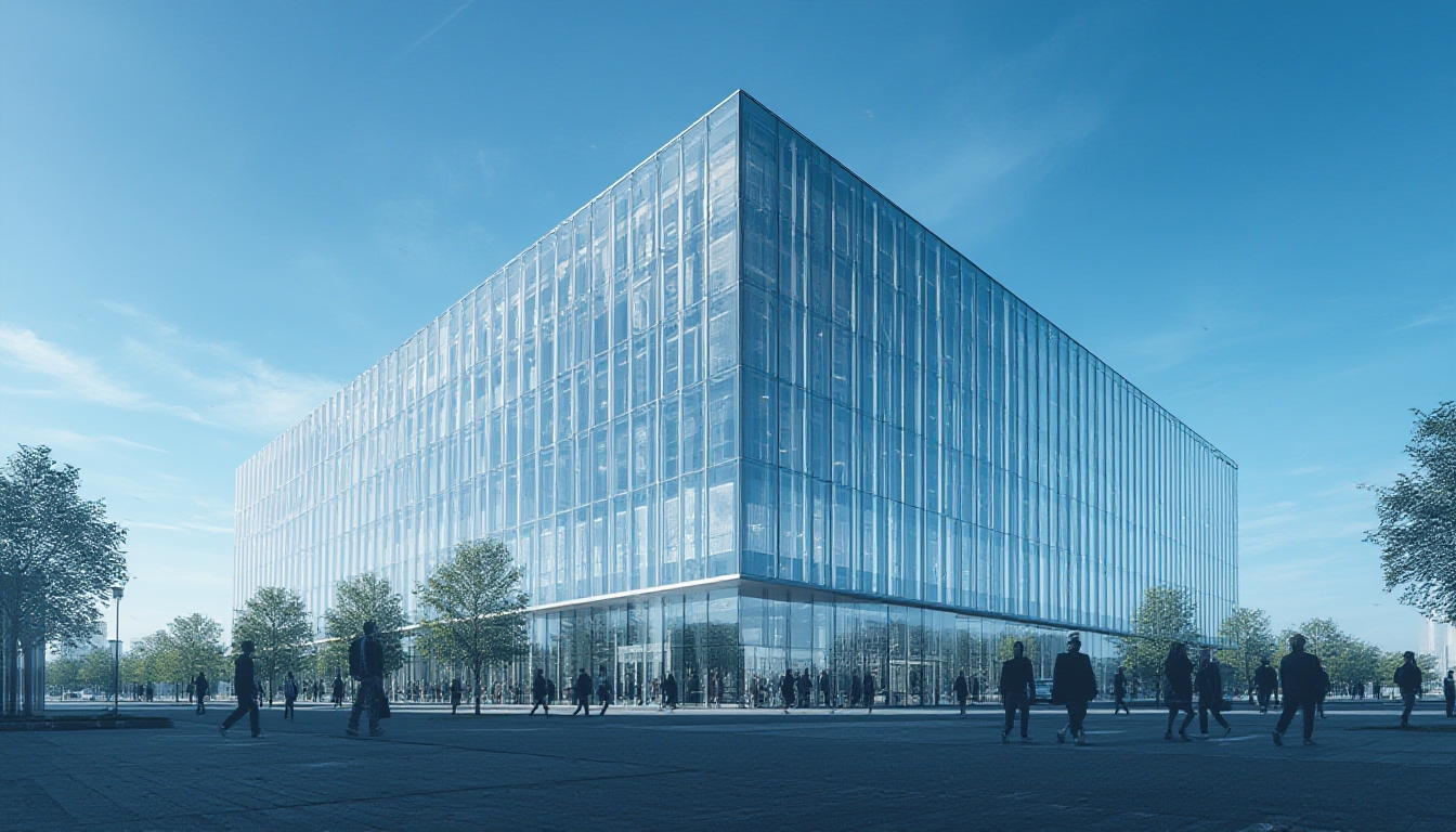 Campus corporativo de tecnologia representando transição de liderança