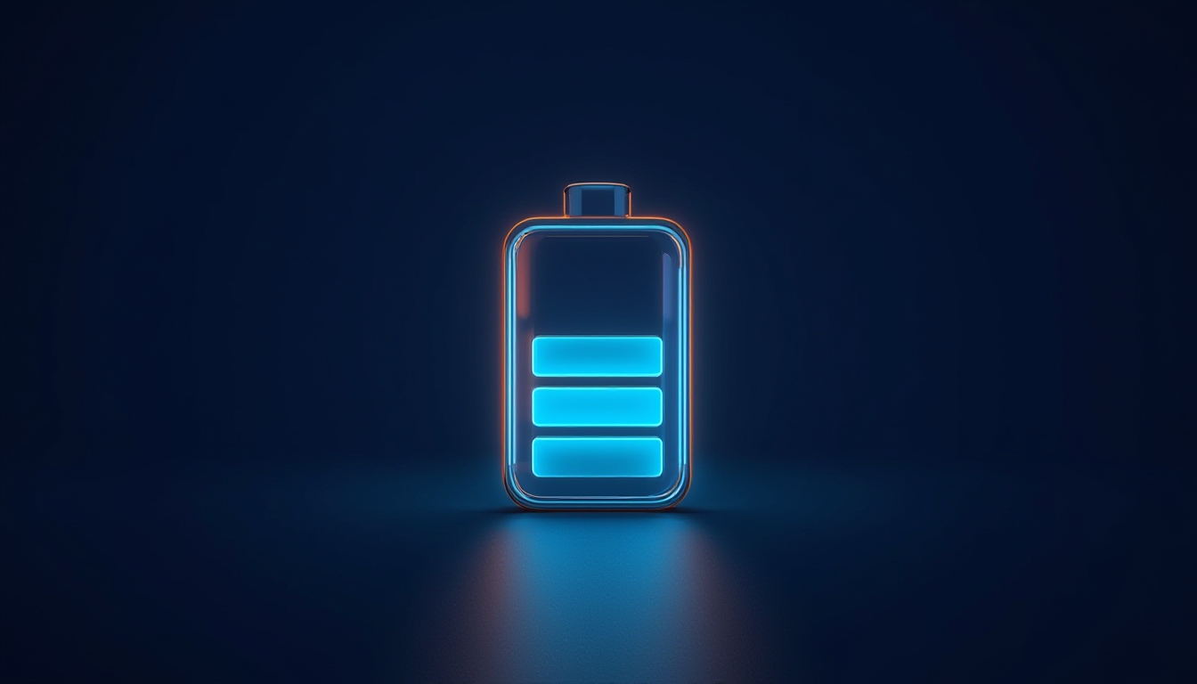 Representação abstrata de bateria de smartphone carregada