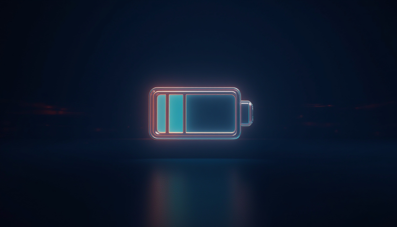 Representação de bateria de smartphone com carga alta