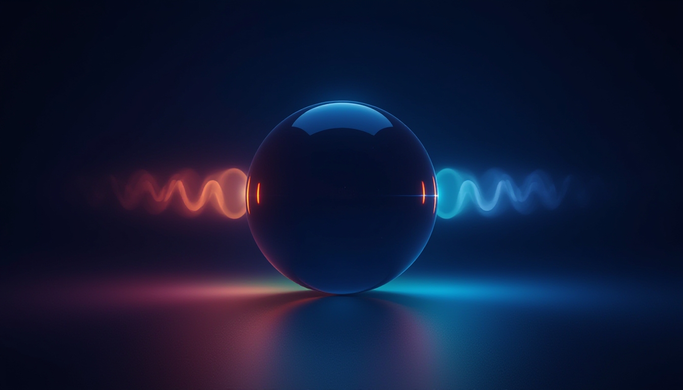 Esfera alternando entre sete cores de luz